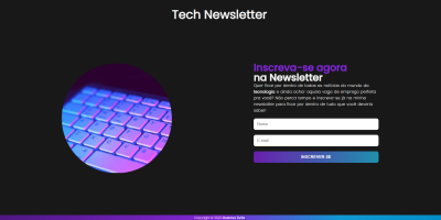Prévia do projeto TechNews Landing Page